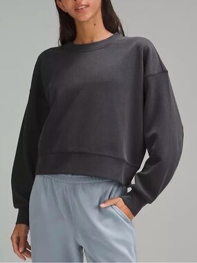 Lululemon Waffle-Knit Long Sleeve Sweater - Charcoal